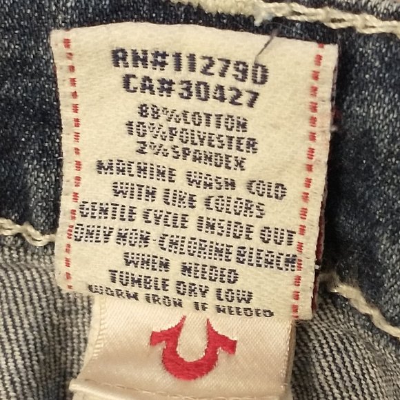 Women's True Religion size 26 low rise skinny jeans with crystal embellishments - Picture 13 of 13